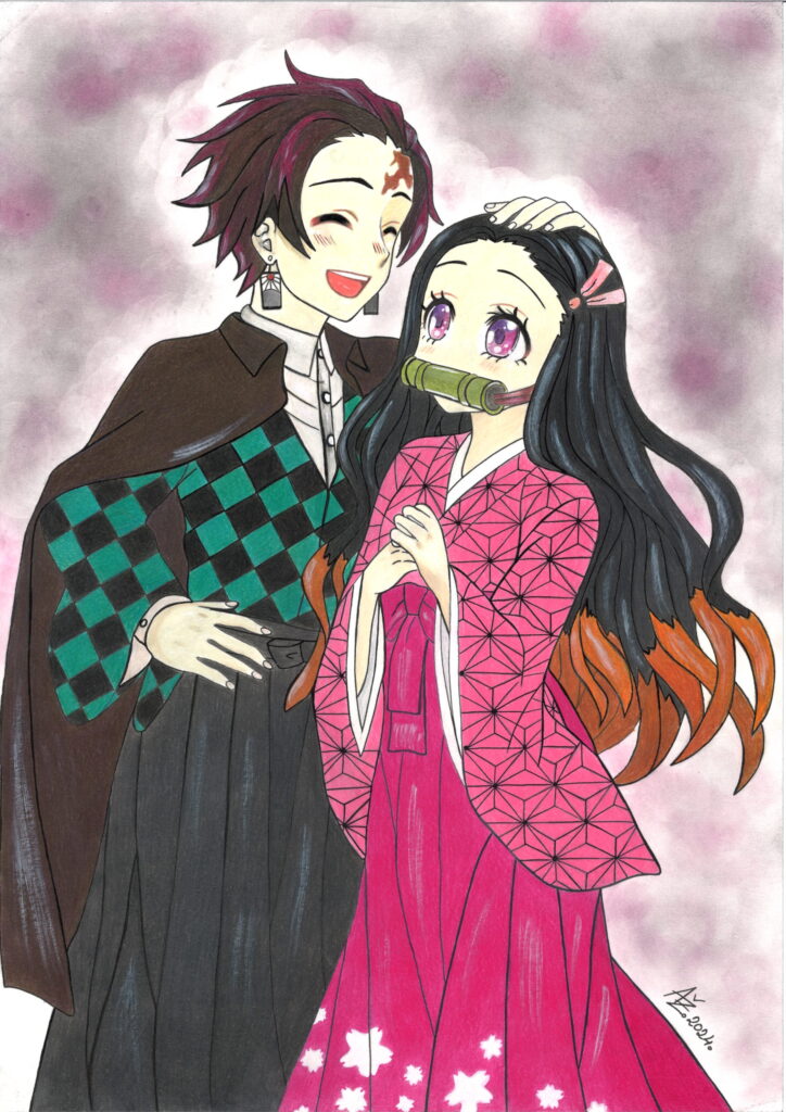 A4 Kunstdruck Tanjiro x Nezuko