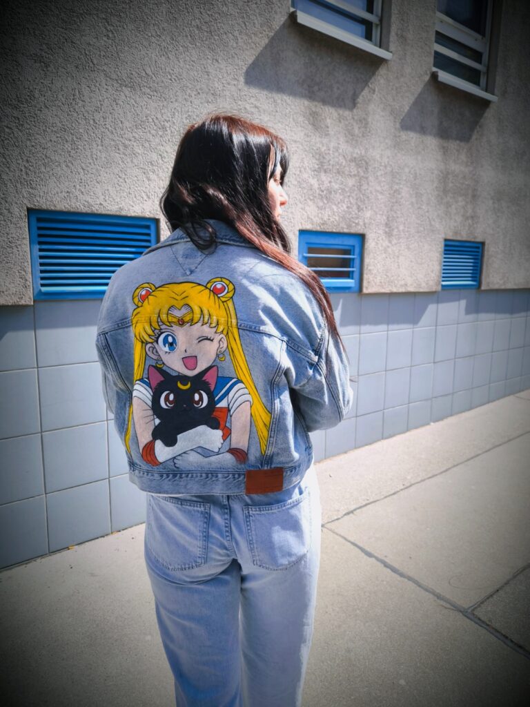 Handbemalte Jeansjacke Sailor Moon