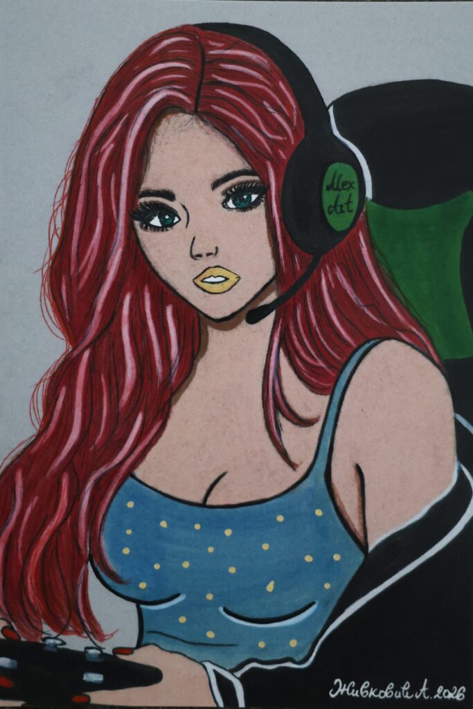 A6 Postkarte Gamer Girl