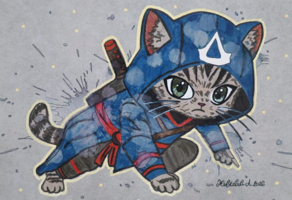 A6 Postkarte Cat